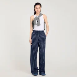Ensembles|Pantalons & Jeans*SANDRO Pantalon à Rayures Bleu