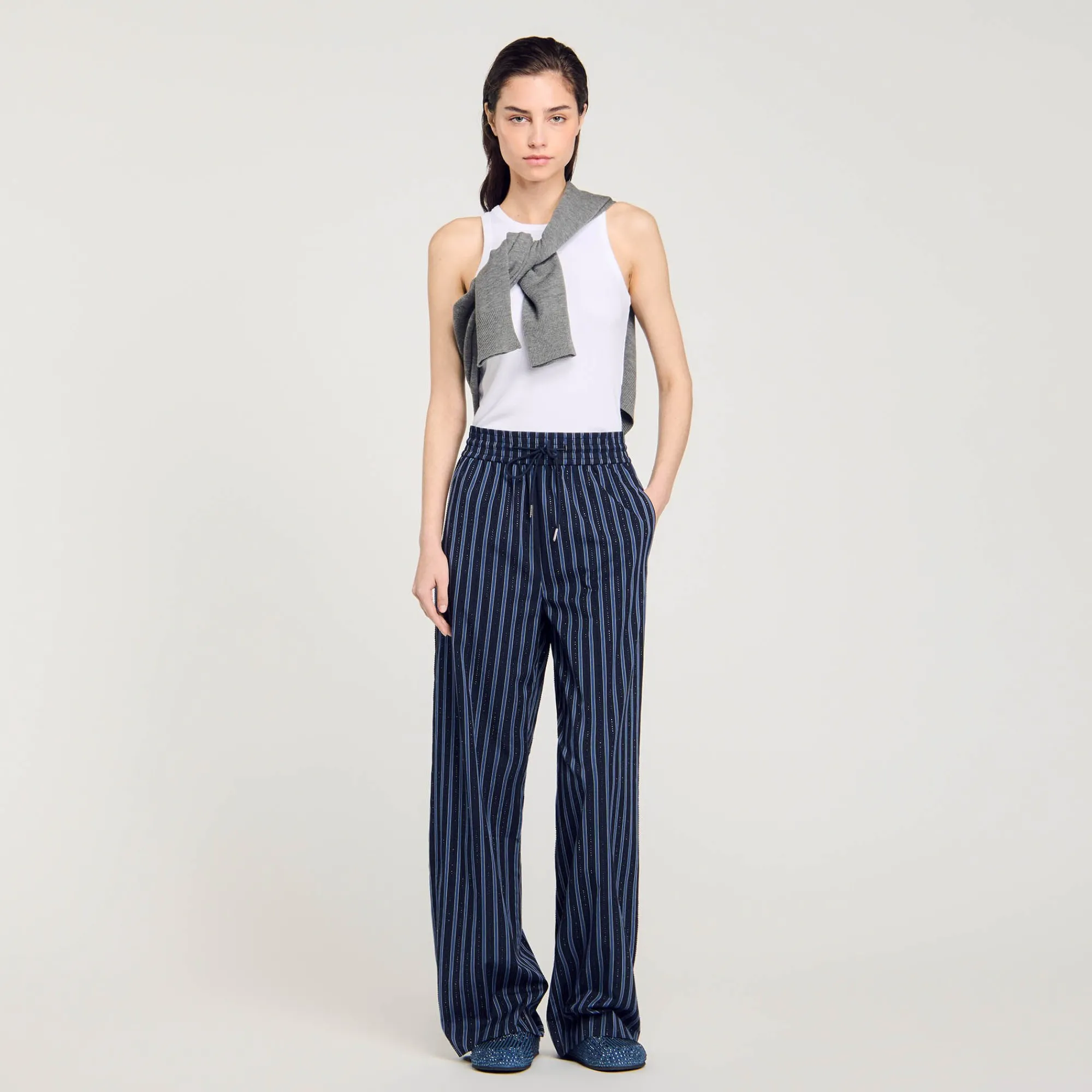 Ensembles|Pantalons & Jeans*SANDRO Pantalon à Rayures Bleu