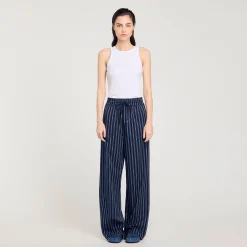 Ensembles|Pantalons & Jeans*SANDRO Pantalon à Rayures Bleu