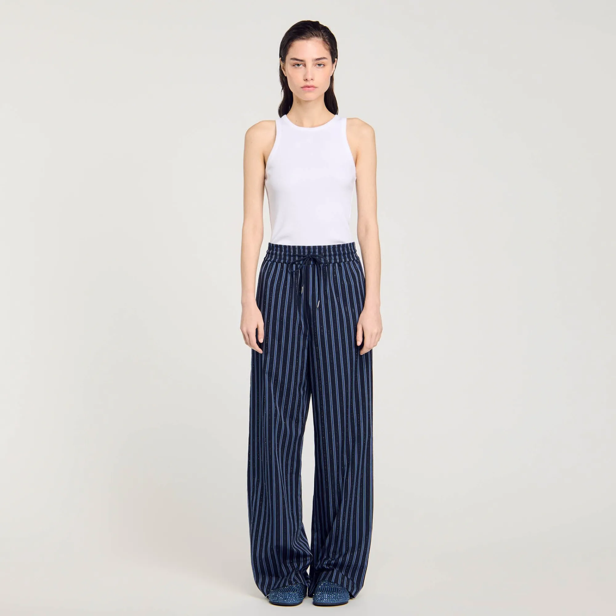 Ensembles|Pantalons & Jeans*SANDRO Pantalon à Rayures Bleu