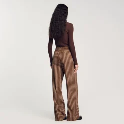 Ensembles|Pantalons & Jeans*SANDRO Pantalon à Rayures Marron