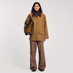 Ensembles|Pantalons & Jeans*SANDRO Pantalon à Rayures Marron