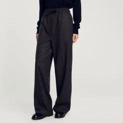 Costumes|Pantalons & Jeans*SANDRO Pantalon à Rayures Marron Foncé