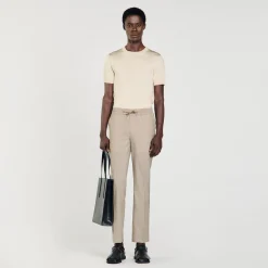 Pantalons & Shorts*SANDRO Pantalon à Taille élastiquée Taupe