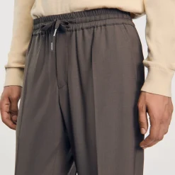 Pantalons & Shorts*SANDRO Pantalon à Taille élastiquée Taupe