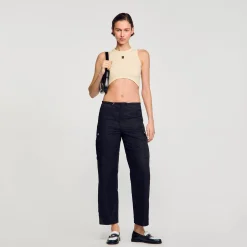 Pantalons & Jeans*SANDRO Pantalon Cargo Noir