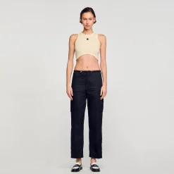Pantalons & Jeans*SANDRO Pantalon Cargo Noir