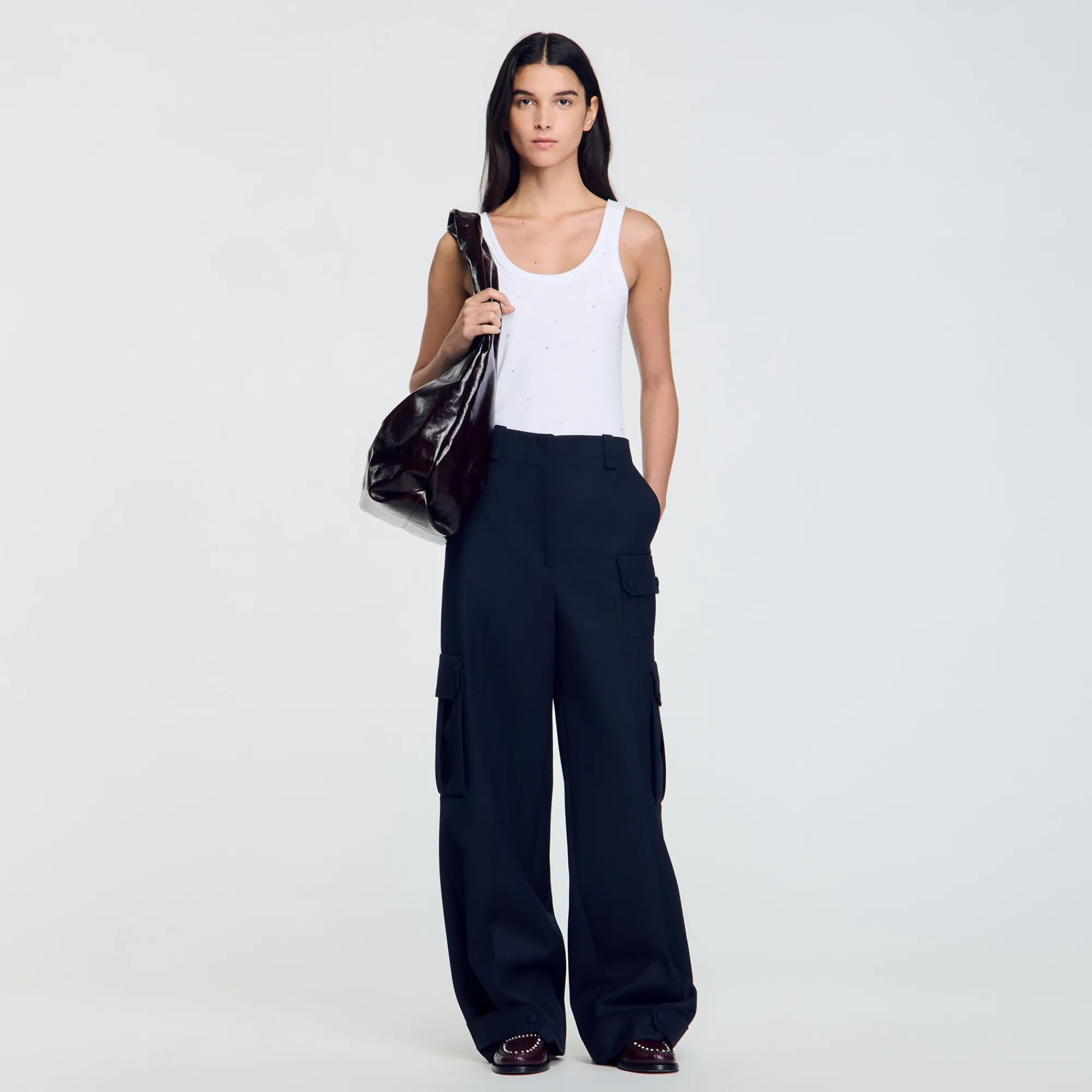 Ensembles|Pantalons & Jeans*SANDRO Pantalon Cargo Marine