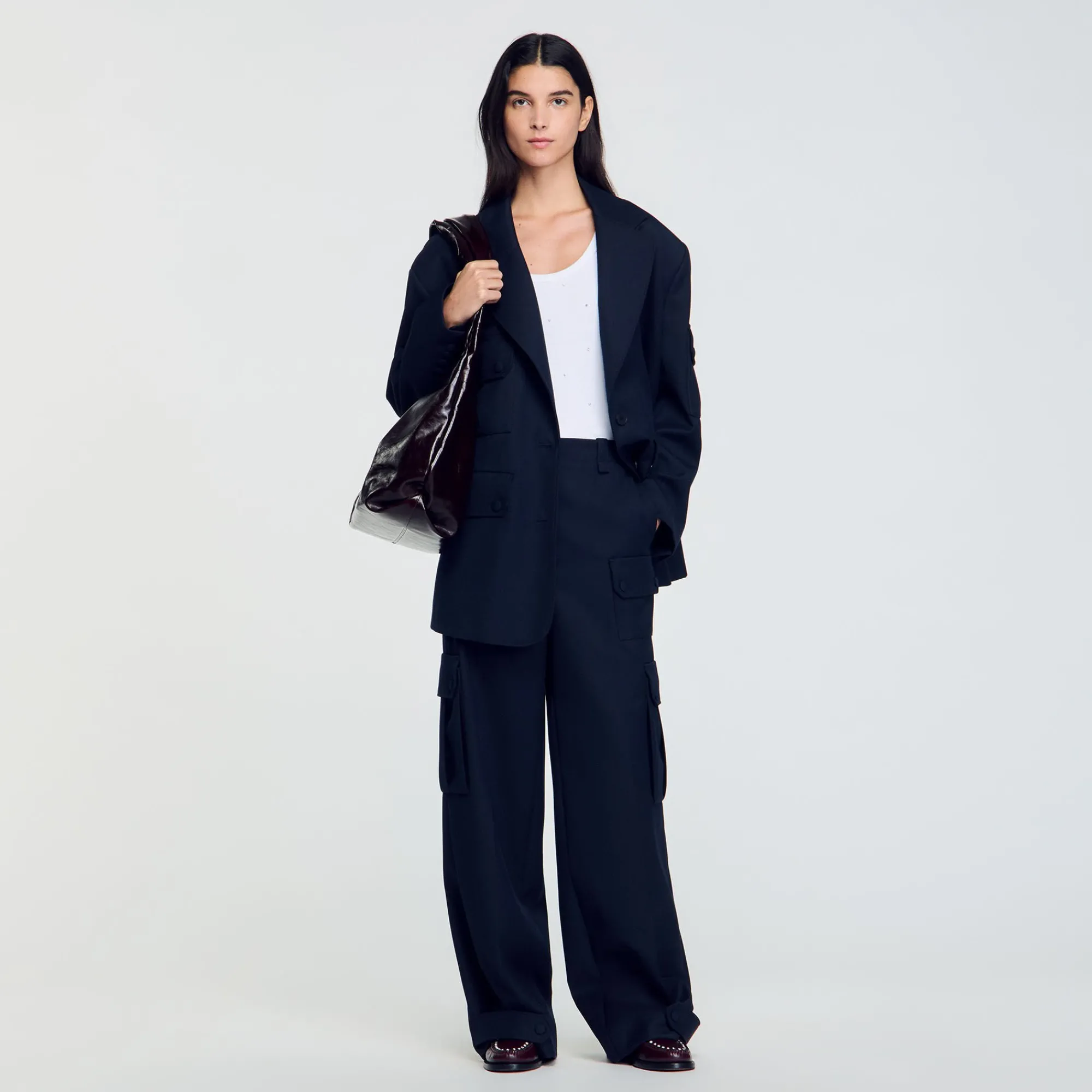 Ensembles|Pantalons & Jeans*SANDRO Pantalon Cargo Marine