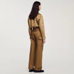 Pantalons & Jeans*SANDRO Pantalon Cargo Glaise