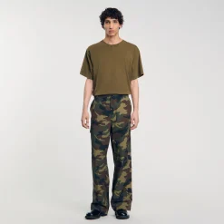 Pantalons & Shorts*SANDRO Pantalon Cargo Camouflage Camouflage kaki