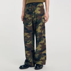 Pantalons & Shorts*SANDRO Pantalon Cargo Camouflage Camouflage kaki