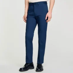 Pantalons & Shorts*SANDRO Pantalon Chino Droit Marine Foncé