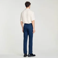 Pantalons & Shorts*SANDRO Pantalon Chino Droit Marine Foncé