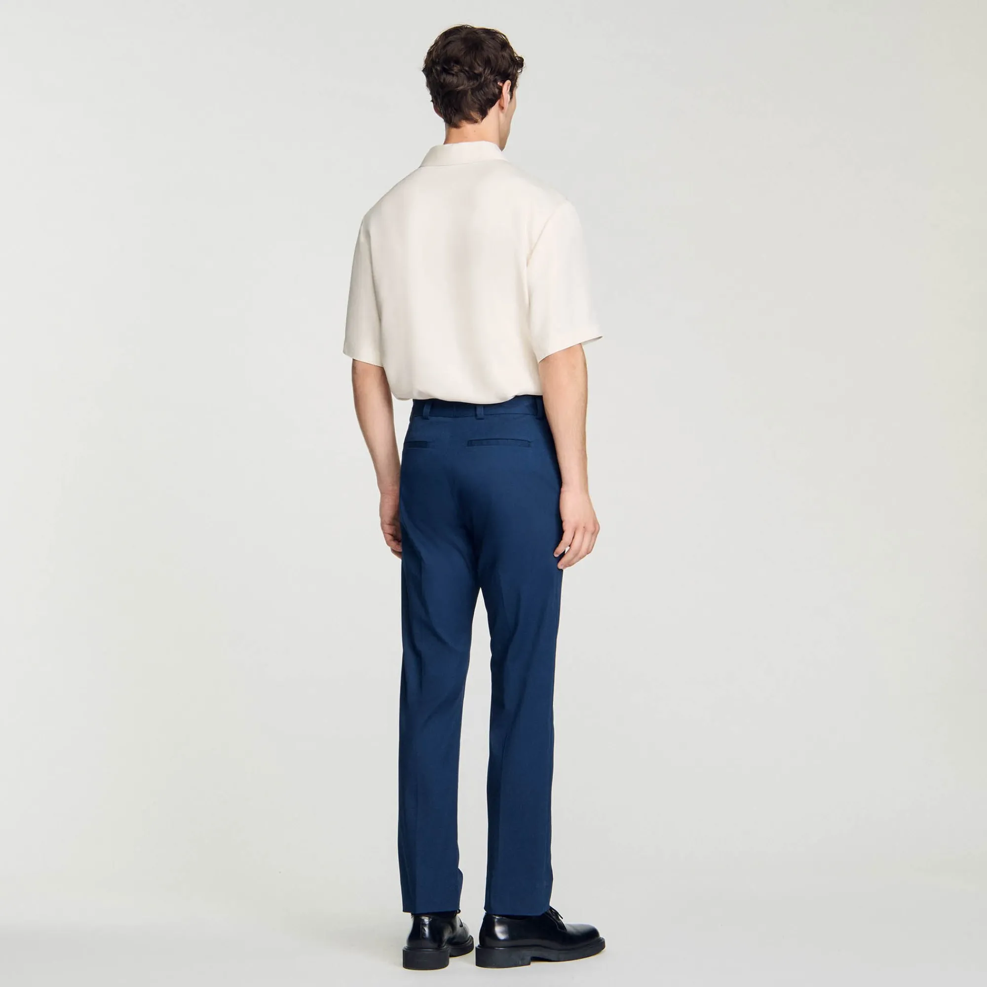 Pantalons & Shorts*SANDRO Pantalon Chino Droit Marine Foncé