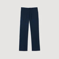 Pantalons & Shorts*SANDRO Pantalon Chino Droit Marine Foncé