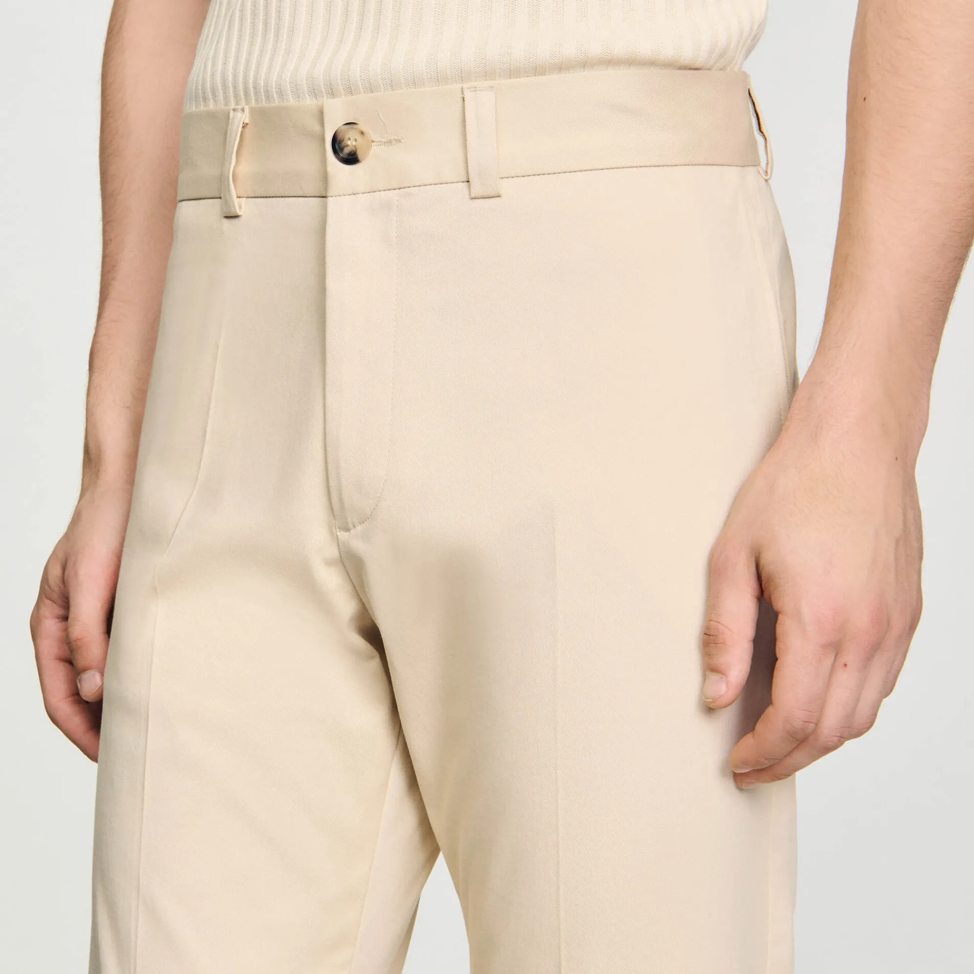 Pantalons & Shorts*SANDRO Pantalon Chino Droit Ficelle