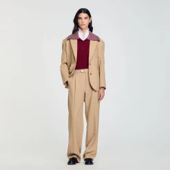 Costumes|Pantalons & Jeans*SANDRO Pantalon De Costume Sable