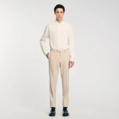 Pantalons & Shorts|Costumes & Smokings*SANDRO Pantalon De Costume Beige Clair