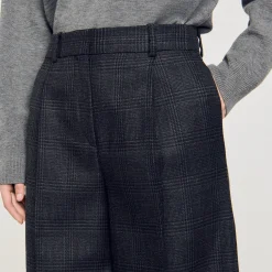 Costumes|Pantalons & Jeans*SANDRO Pantalon De Costume à Carreaux Gris Foncé
