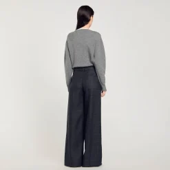 Costumes|Pantalons & Jeans*SANDRO Pantalon De Costume à Carreaux Gris Foncé