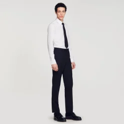 Pantalons & Shorts|Costumes & Smokings*SANDRO Pantalon De Costume à Coupe Classique Noir