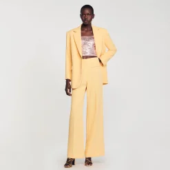Costumes|Pantalons & Jeans*SANDRO Pantalon De Costume à Pinces Jaune Orange