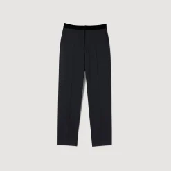 Costumes|Pantalons & Jeans*SANDRO Pantalon De Costume Ceinture Velours Bleu marine