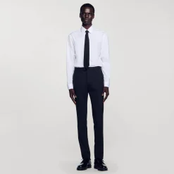 Pantalons & Shorts|Costumes & Smokings*SANDRO Pantalon De Costume Classique En Laine Marine