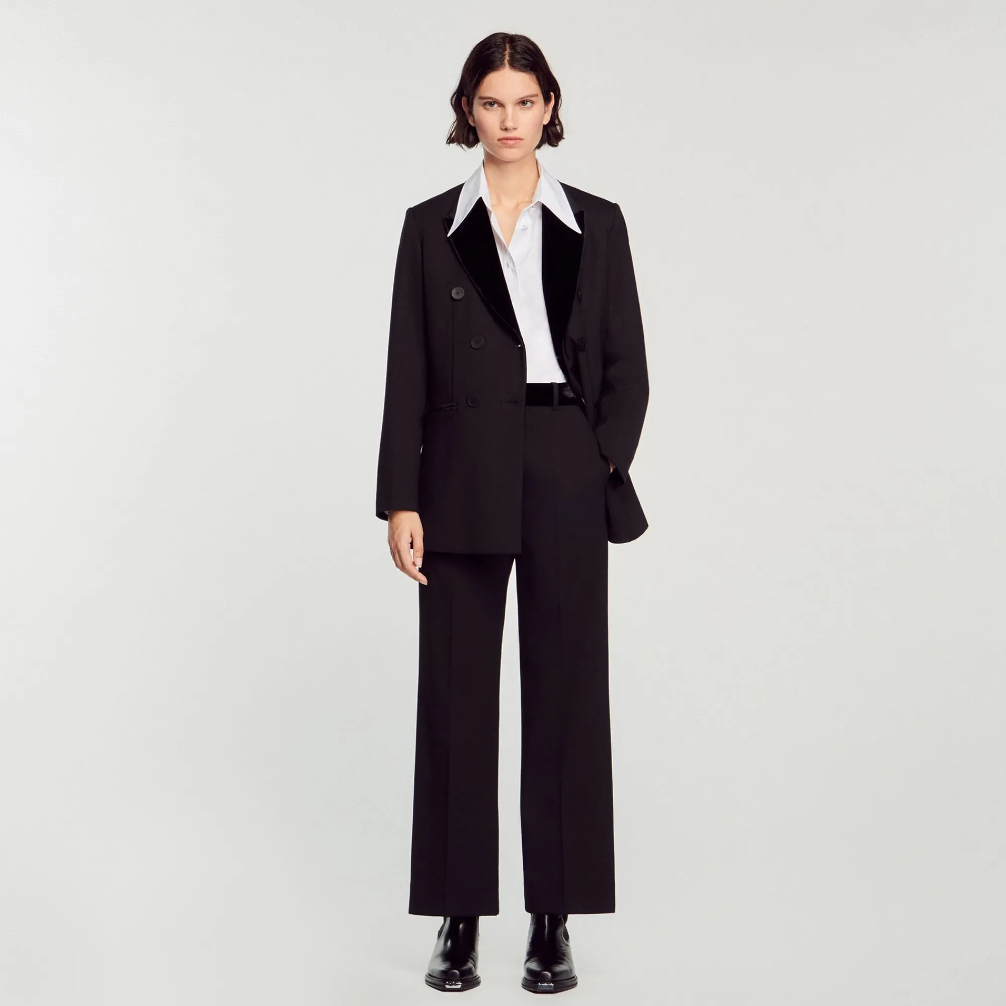 Costumes|Pantalons & Jeans*SANDRO Pantalon De Costume Droit Noir