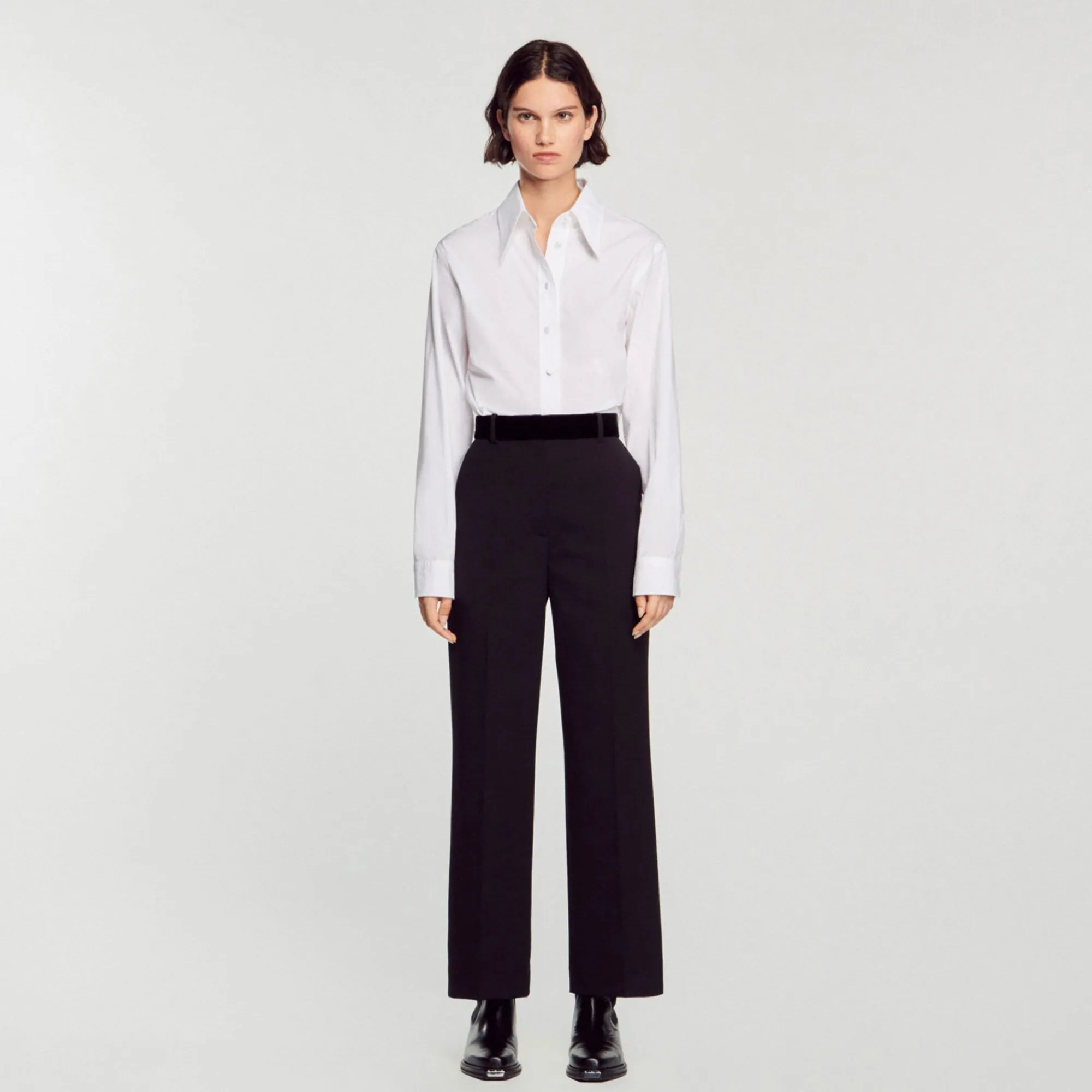 Costumes|Pantalons & Jeans*SANDRO Pantalon De Costume Droit Noir