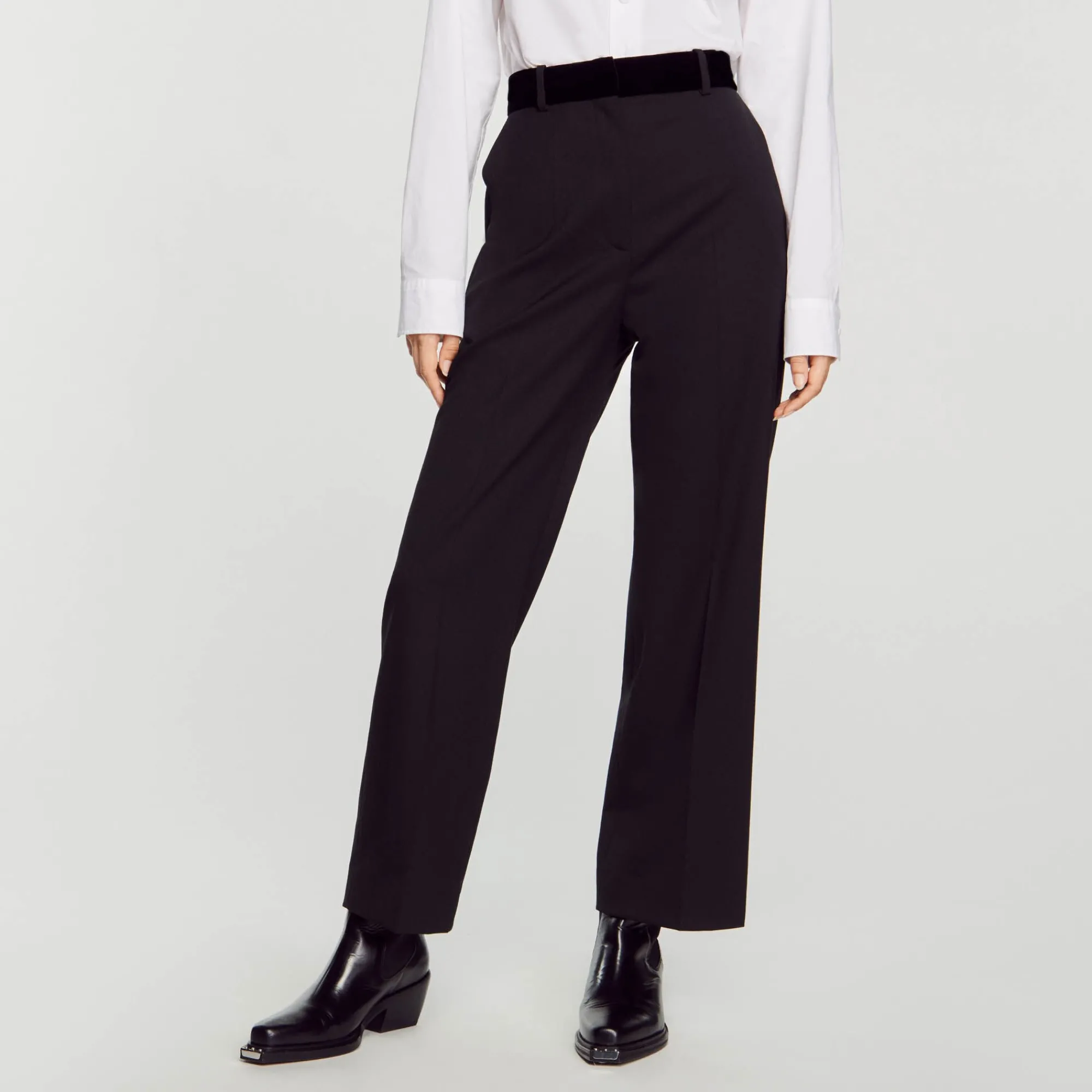 Costumes|Pantalons & Jeans*SANDRO Pantalon De Costume Droit Noir