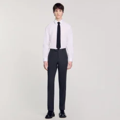 Pantalons & Shorts|Costumes & Smokings*SANDRO Pantalon De Costume En Laine gris chiné