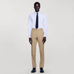 Pantalons & Shorts|Costumes & Smokings*SANDRO Pantalon De Costume En Laine Beige