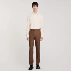 Pantalons & Shorts|Costumes & Smokings*SANDRO Pantalon De Costume En Laine Taupe