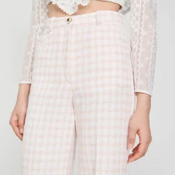 Costumes|Pantalons & Jeans*SANDRO Pantalon De Costume En Tweed Rose Clair