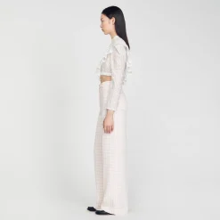 Costumes|Pantalons & Jeans*SANDRO Pantalon De Costume En Tweed Rose Clair