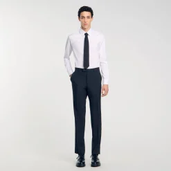 Pantalons & Shorts|Costumes & Smokings*SANDRO Pantalon De Costume Fines Rayures Noir