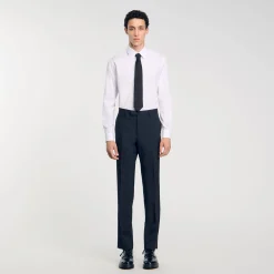 Pantalons & Shorts|Costumes & Smokings*SANDRO Pantalon De Costume Fines Rayures Noir
