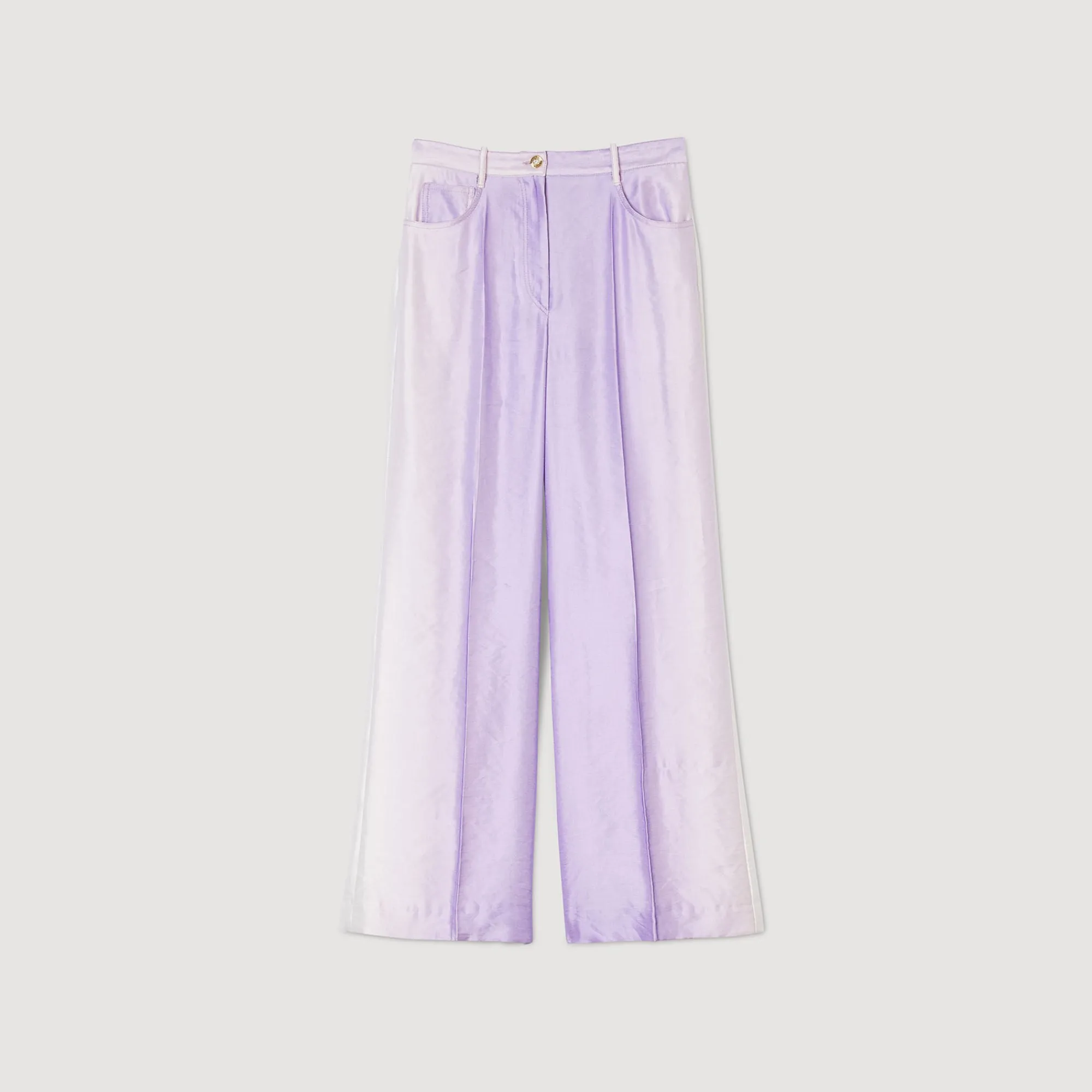 Costumes|Pantalons & Jeans*SANDRO Pantalon De Costume Fluide Ecru / Parme