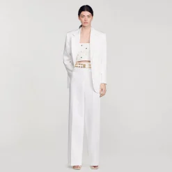 Costumes|Pantalons & Jeans*SANDRO Pantalon De Costume Large blanc