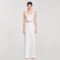 Costumes|Pantalons & Jeans*SANDRO Pantalon De Costume Large blanc