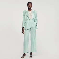 Costumes|Pantalons & Jeans*SANDRO Pantalon De Costume Large Vert D'Eau