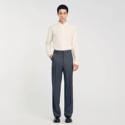 Pantalons & Shorts|Costumes & Smokings*SANDRO Pantalon De Costume Large Gris