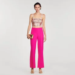 Costumes|Pantalons & Jeans*SANDRO Pantalon De Costume évasé Fushia