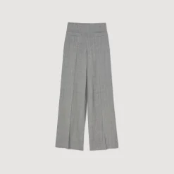 Costumes|Pantalons & Jeans*SANDRO Pantalon De Costume évasé Taille Haute Gris Clair
