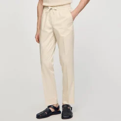Pantalons & Shorts*SANDRO Pantalon Droit élastiqué Beige Clair