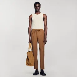Pantalons & Shorts*SANDRO Pantalon Droit élastiqué Camel