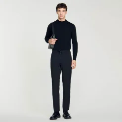 Pantalons & Shorts*SANDRO Pantalon Droit élastiqué Noir