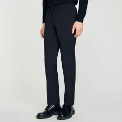 Pantalons & Shorts*SANDRO Pantalon Droit élastiqué Noir